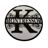 Round Surname Sign - Split Letter Monogram