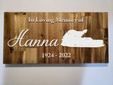 Memorial Wooden Sign