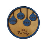 Wooden Custom Christmas Ornament Family Names PJ Laser Design QLD