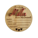 Timber Birth Announcement QLD PJ Laser Designs