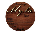 Timber Birth Announcement QLD PJ Laser Designs
