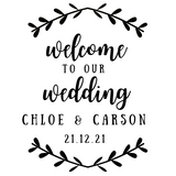 Flora Border Oak Wedding Sign PJ Laser Designs QLD