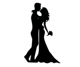 Bride Groom Classic Silhouette Cake Topper PJ Laser Designs QLD