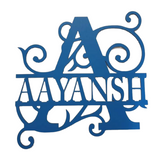 Blue Hand Painted Surname Sign Custom Queensland PJ Laser Designs