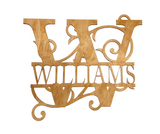 Natural Timber Finish Split Letter Monogram Surname Sign Custom Queensland PJ Laser Designs