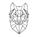 Geometric Wolf Art PJ Laser Designs QLD