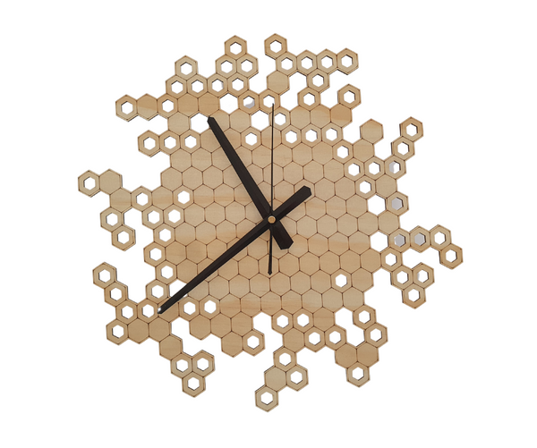 Wooden Wall Clock Modern Shapes PJ Laser Designs QLD