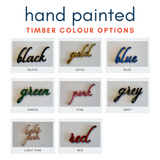 Hand Painted Timber Colours  Bird Wall Art Geometric