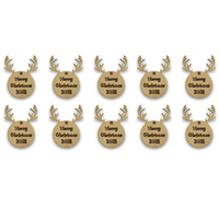 Reindeer Shaped 2021 Timber Christmas Ornaments. PJ Laser Design QLD