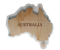 Timber Acrylic Map of Australia Art PJ Laser Design QLD
